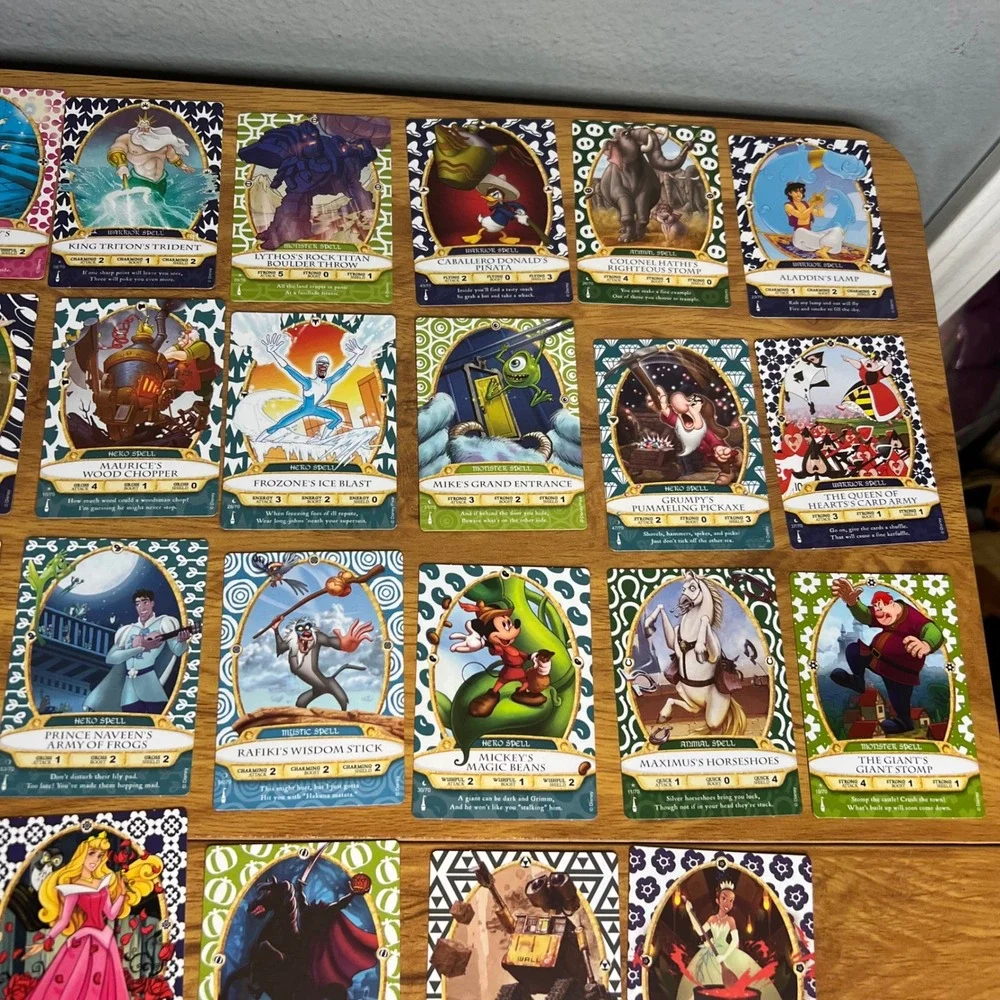 Disney Sorcerers of the Magic Kingdom 59 Card Lot Maps Coins Game Rules Board
